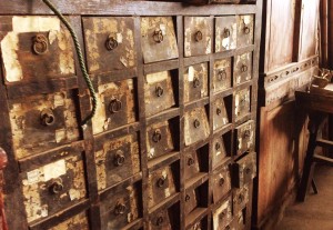 Old oriental chest used to store herbs in Ming Dynasty, prior to restoration