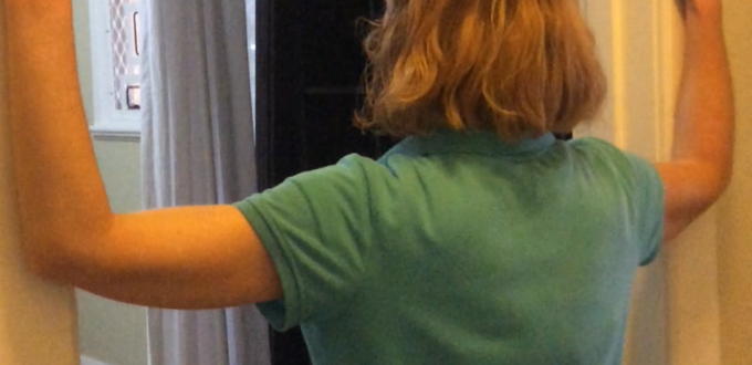 easy door frame stretch by Anne Stewart Remedial massage Therapist at Metro Health and Medicine