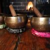 Tibetan Singing Bowl - Hand Hand Hammered Dorje Etched Hand - Image 6