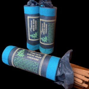 ANCIENT TIBETAN WHITE SAGE INCENSE WITH HOLDER